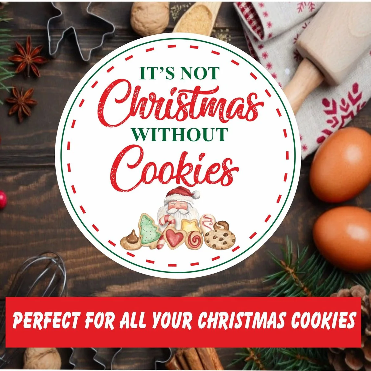 Custom Packaging USA, Custom Printed Boxes - Christmas Cookie Stickers