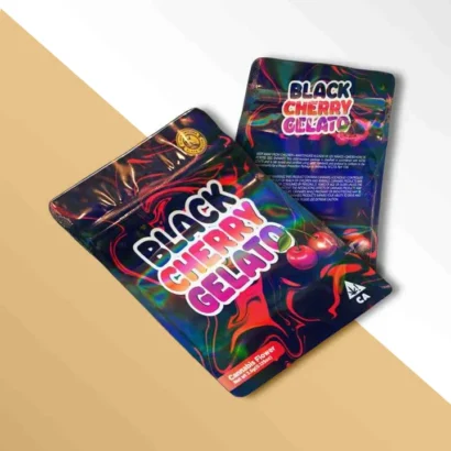 Custom Packaging USA, Custom Printed Boxes - Black Cherry Gelato Mylar Bags