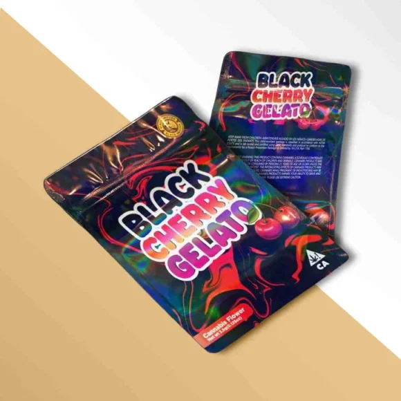 Custom Packaging USA, Custom Printed Boxes - Black Cherry Gelato Mylar Bags