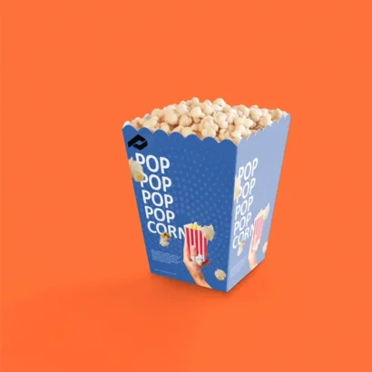 Custom Packaging USA, Custom Printed Boxes - Blue Popcorn Boxes