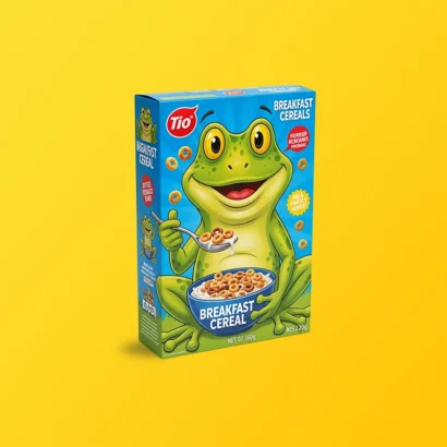 Custom Packaging USA, Custom Printed Boxes - Cereal With Frog On Box