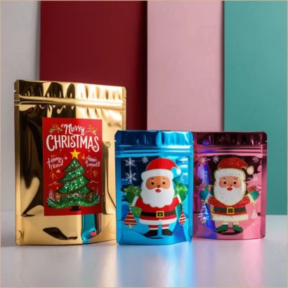 Custom Packaging USA, Custom Printed Boxes - Christmas Mylar Bags