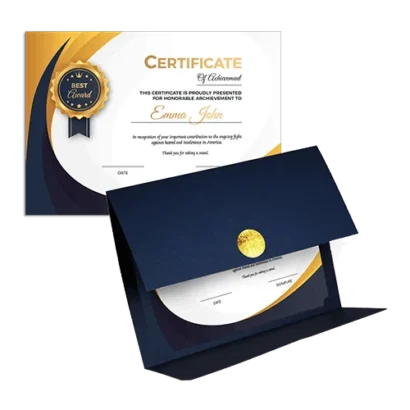 Custom Packaging USA, Custom Printed Boxes - Custom Certificate Folders