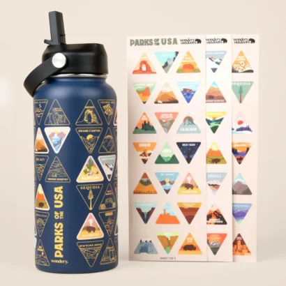 Custom Packaging USA, Custom Printed Boxes - National Park Water Bottle Stickers