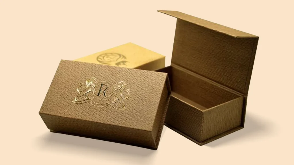 Inside view of a custom mailer box for e-commerce, showing internal branding and secure fit for product unboxing experience.