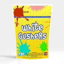 Custom Packaging USA, Custom Printed Boxes - White Gushers Mylar Bags