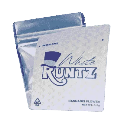 Custom Packaging USA, Custom Printed Boxes - White Runtz Mylar Bags