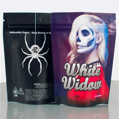 Custom Packaging USA, Custom Printed Boxes - White Widow Mylar Bags