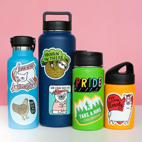Custom Packaging USA, Custom Printed Boxes - Animal Water Bottle Stickers