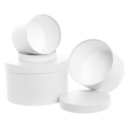 White Round Box