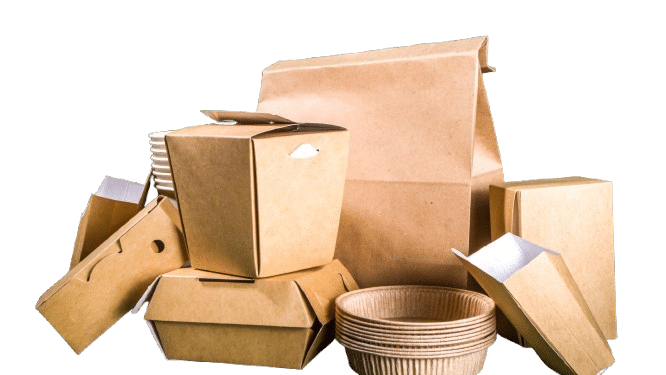 Sustainable unbleached organic kraft packaging box with minimalist plant-based printing